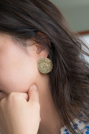 Hammered Big Circle Ohrstecker