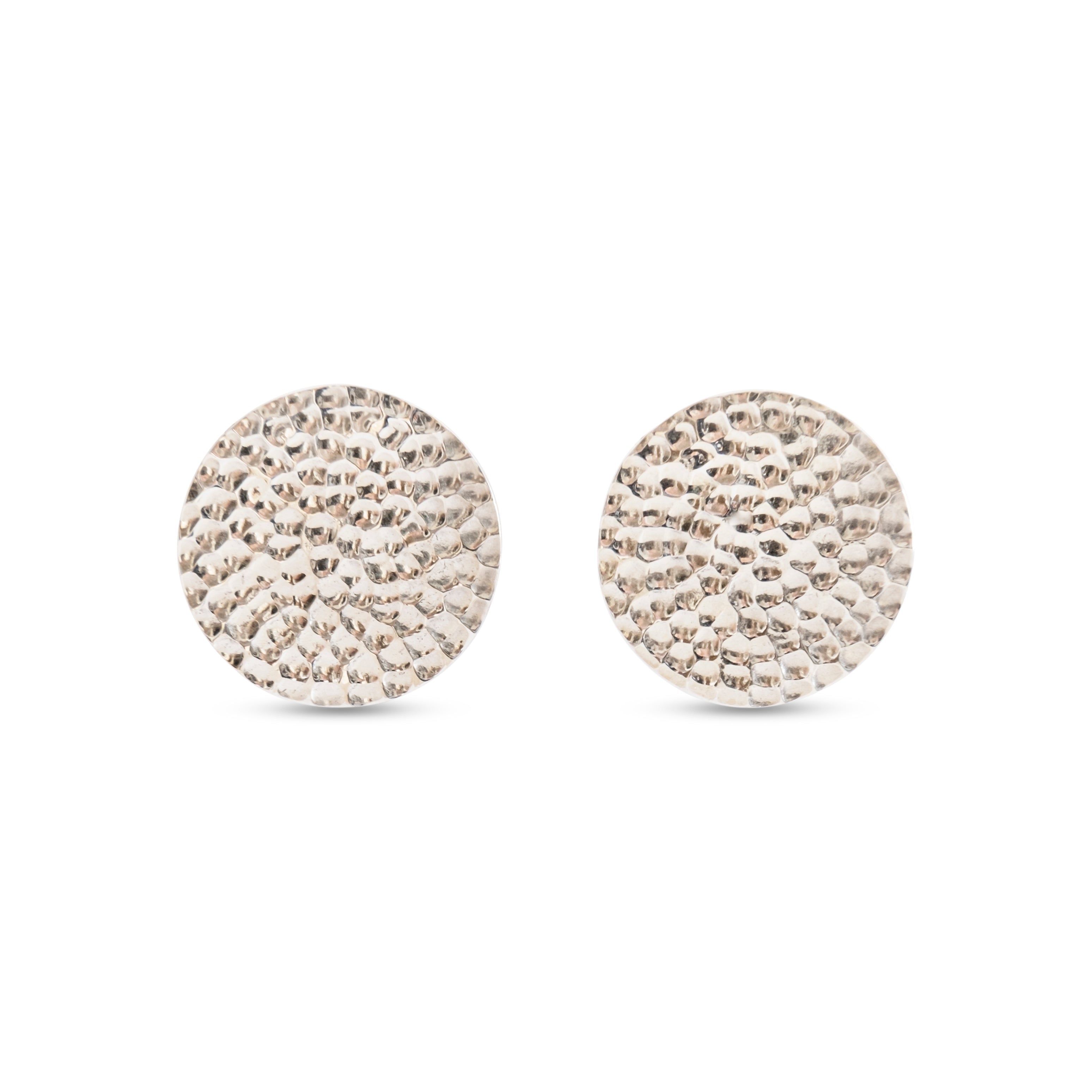 Hammered Big Circle Ohrstecker