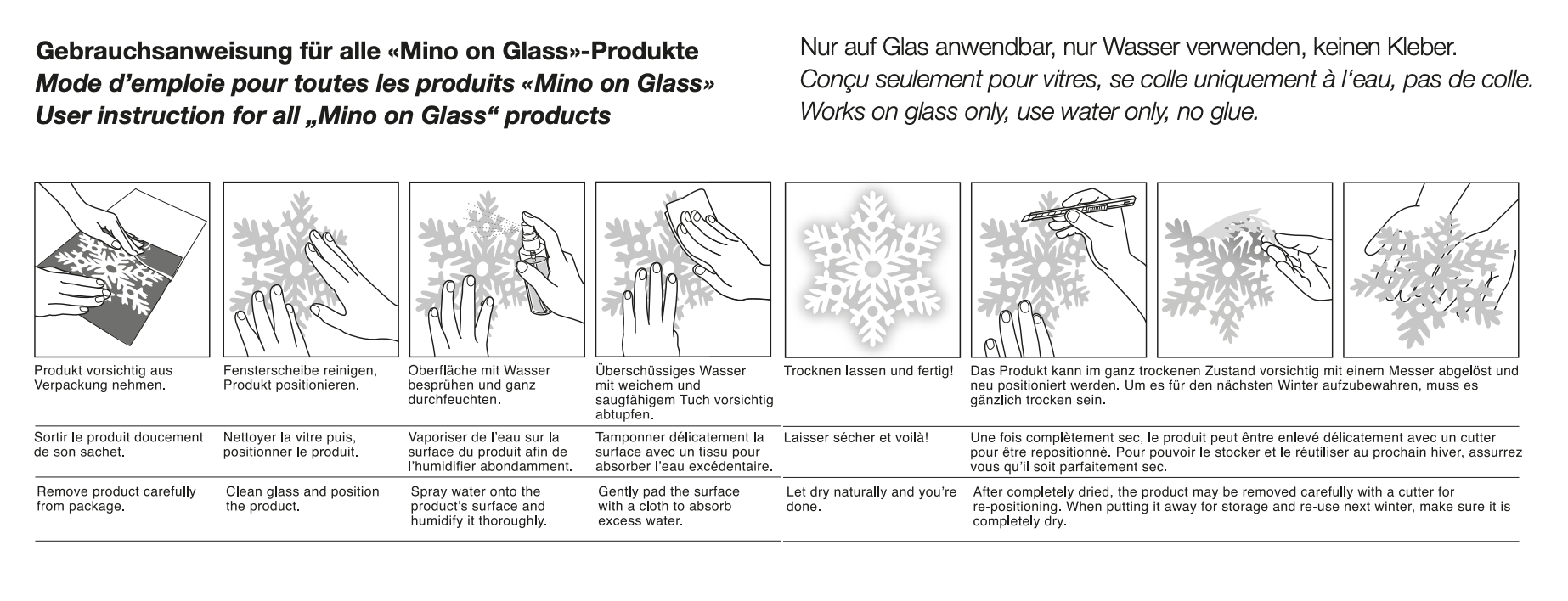 Washipapier Schneeflocken für's Fenster