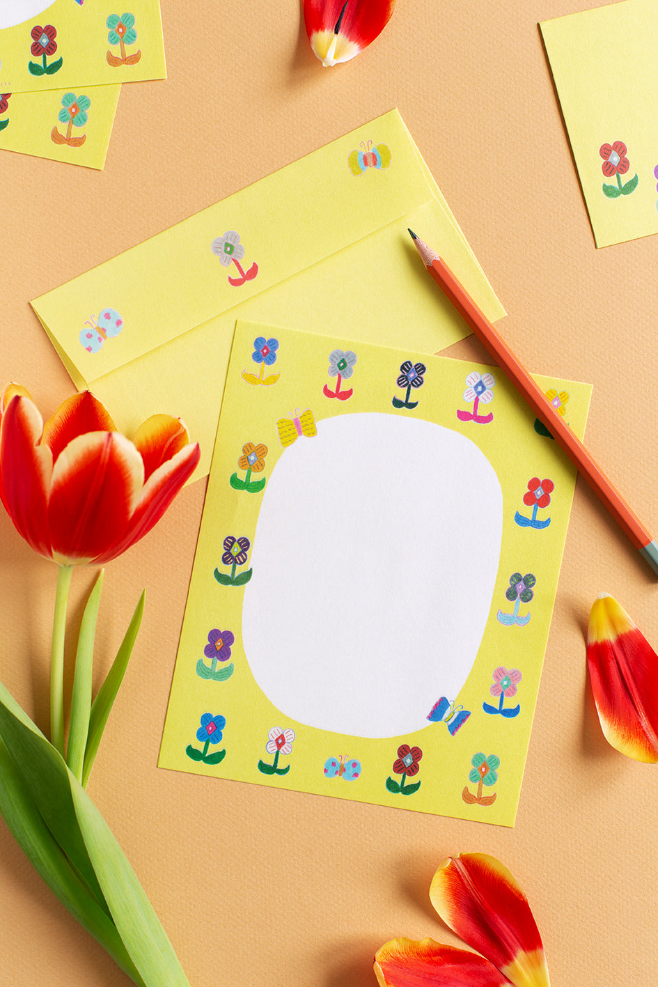Motivbriefpapier Mit Weißen Tulpen – 20 Blatt DIN A4, 90 G/m², Für Drucker & Handbeschriftung