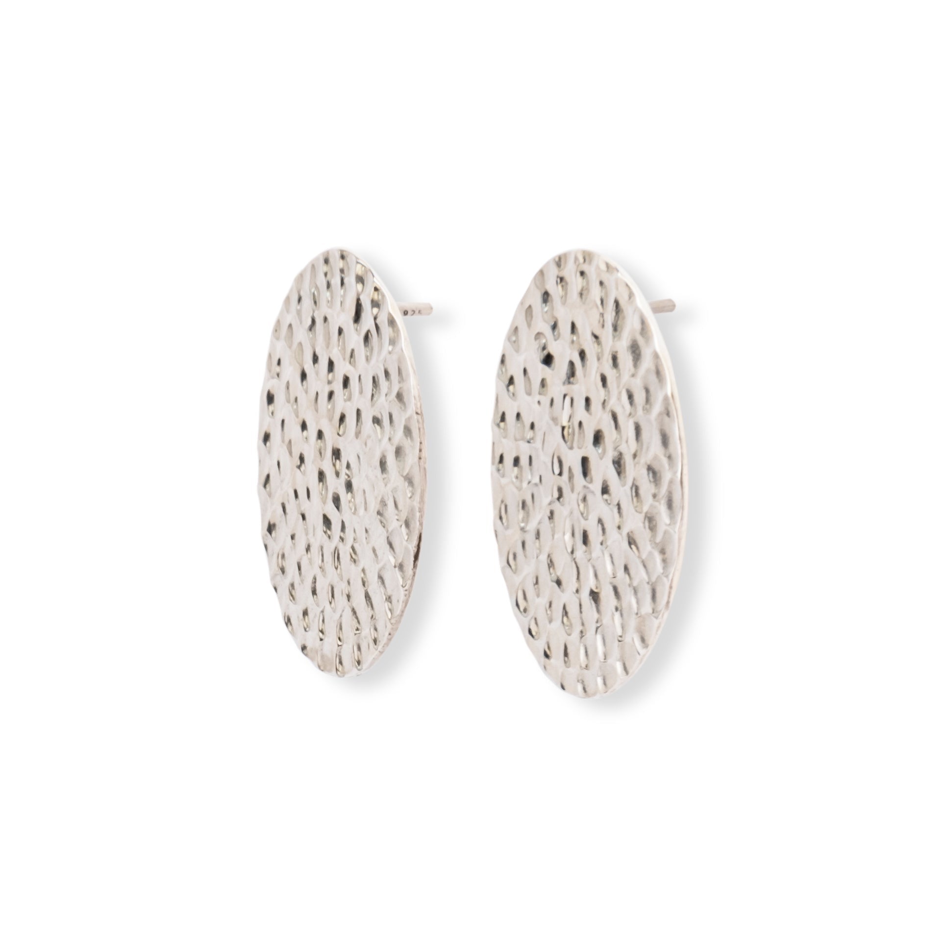 Hammered Big Circle Ohrstecker