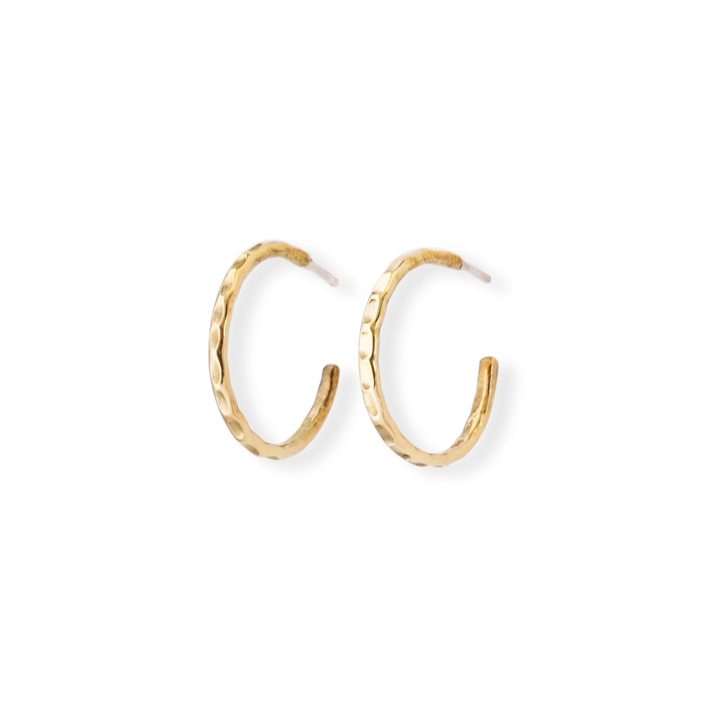 Hammered Thin Hoops Small