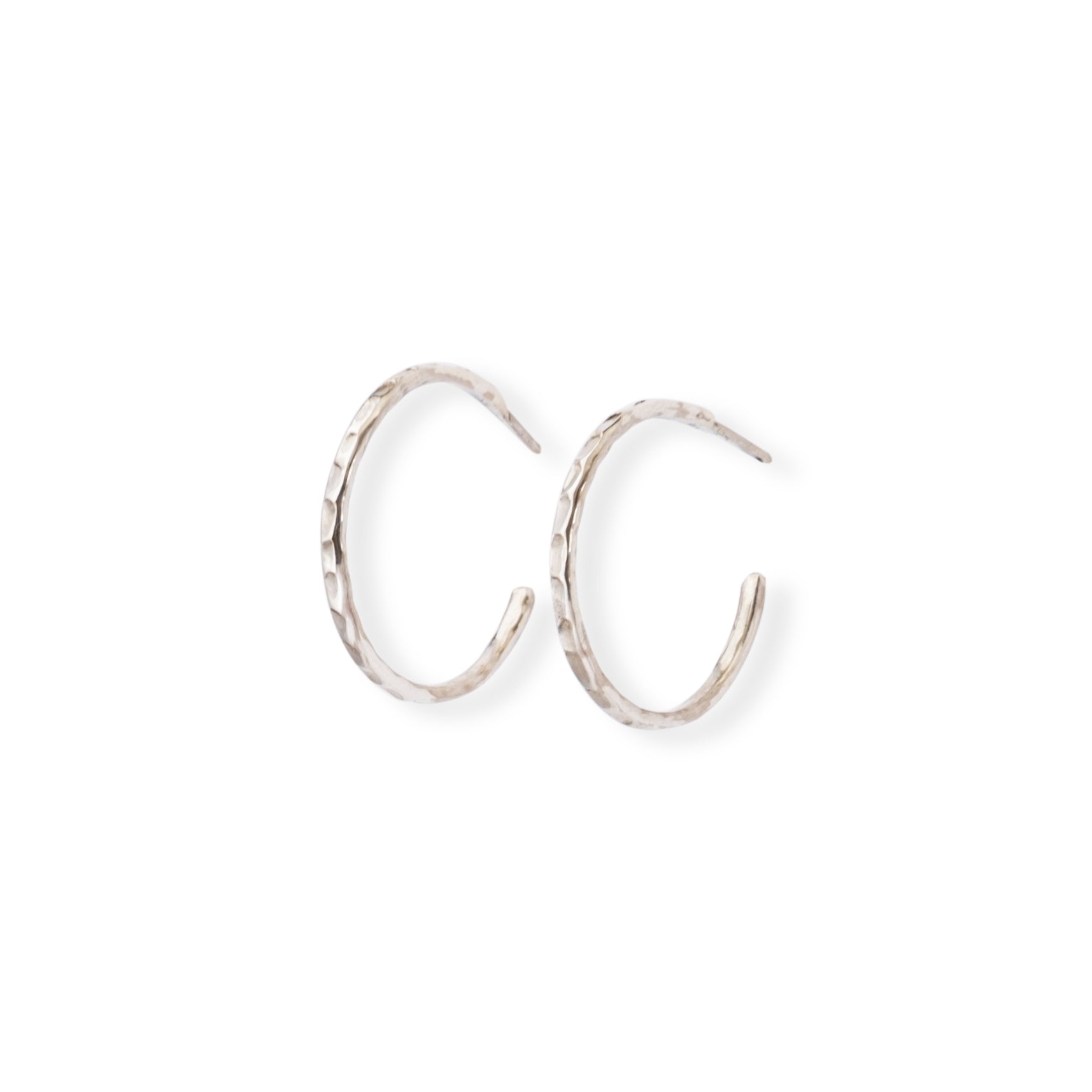 Hammered Thin Hoops Small