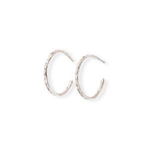Hammered Thin Hoops Small