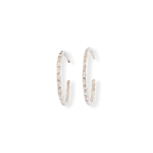 Hammered Thin Hoops Small