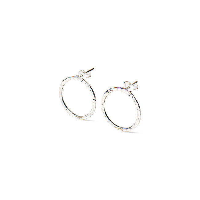 Hammered Thin Circle Ohrstecker
