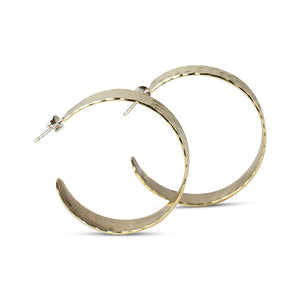 Big Hammered Hoops Messing